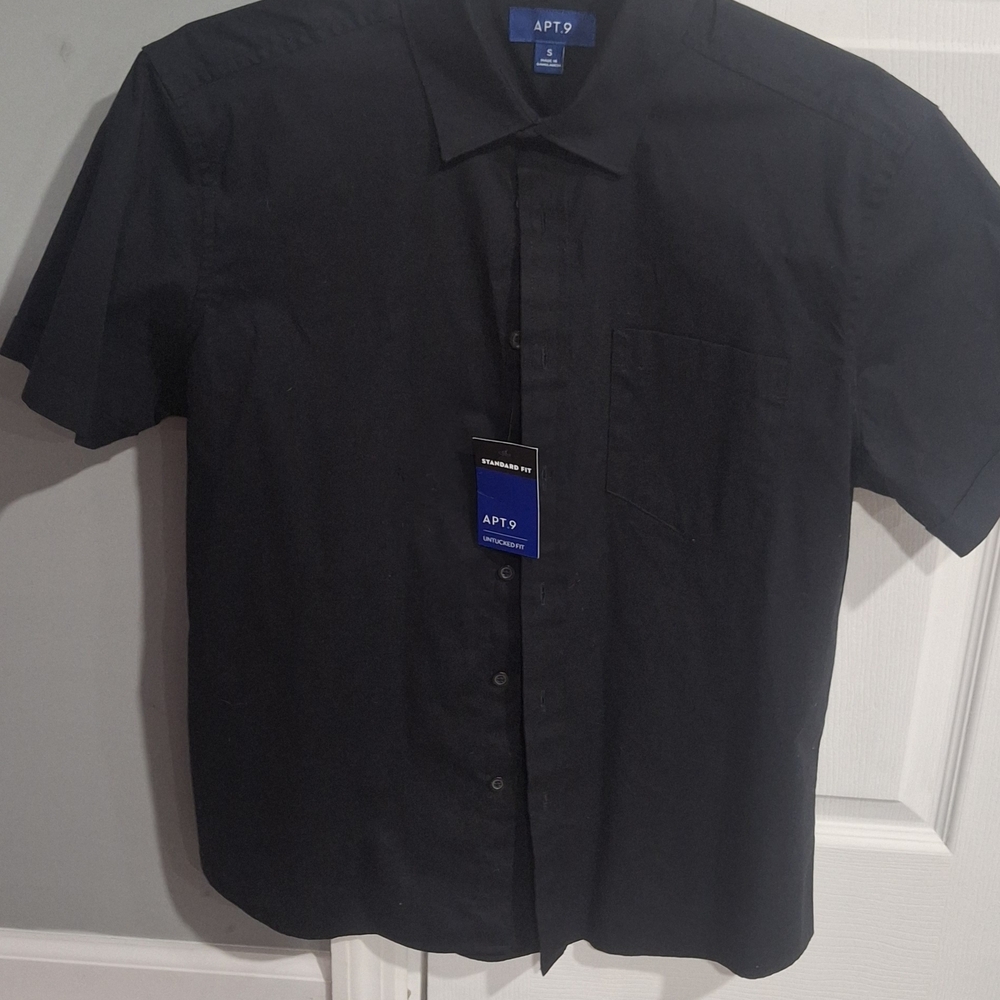 🔥Apt. 9 Men's Black Casual Button Down Shirt🔥SMOKE FREE HOME